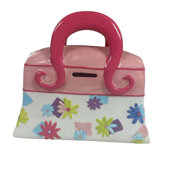 Barbie Kreisler Purse Coin Bank 2002 Ceramic Collectible Pink Handles - Picture 4 of 10